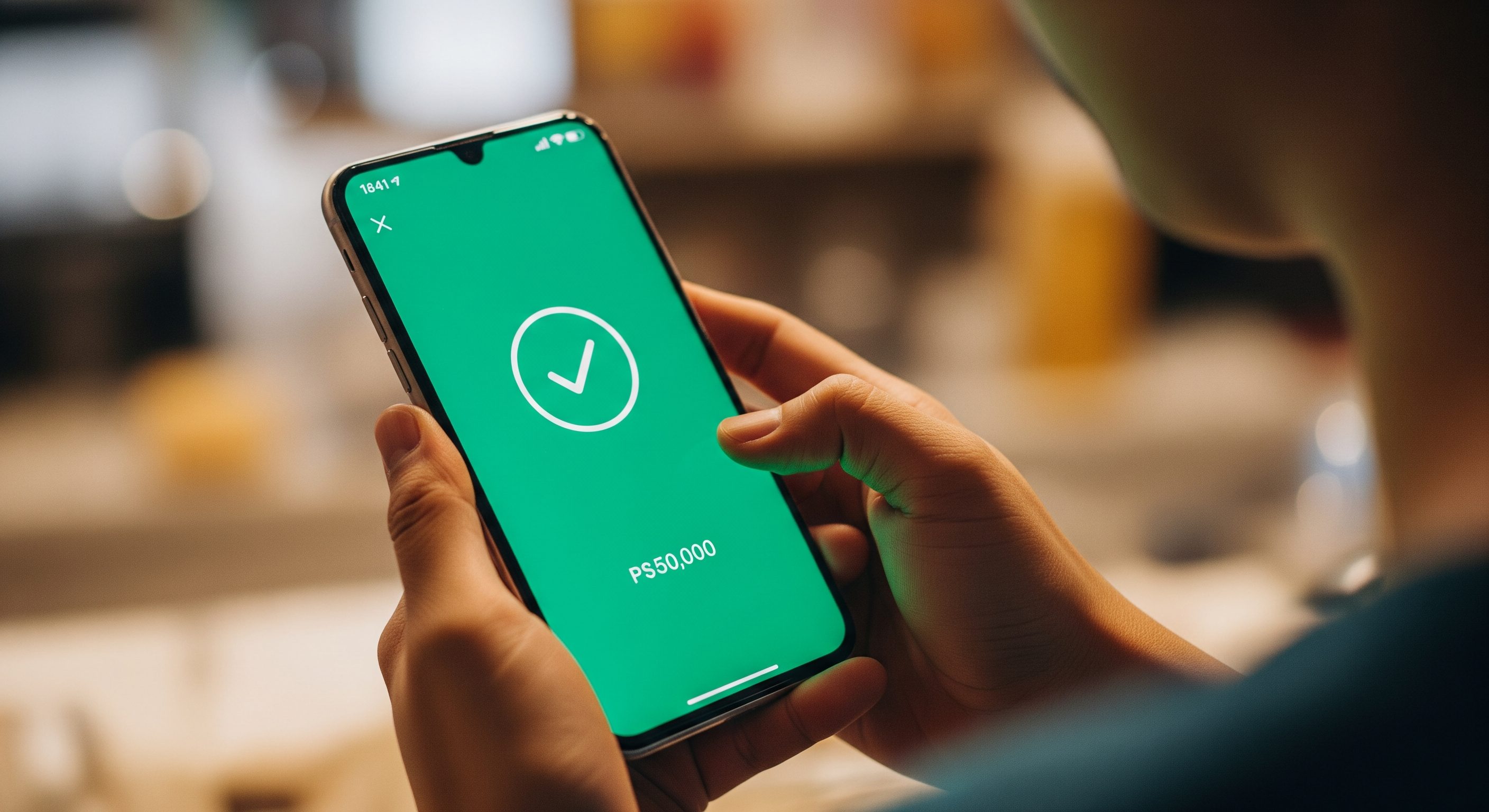 Pesos arriving in a vendor's GCash wallet